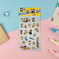 Le PVC mignon d'autocollants de la bande dessinée 3D de patrouille écument la feuille gonflée en cuir d'autocollant