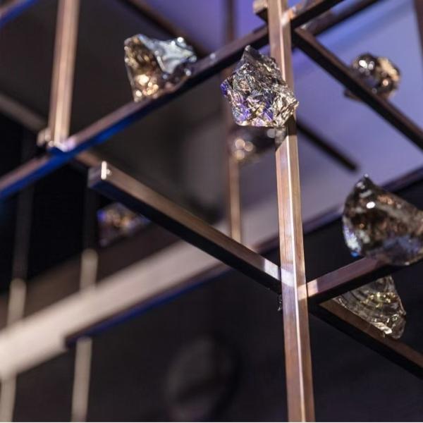 Matrix Cube Art Hardware Lamp Crystal Villa Club Crystal Lamp Banquet Hall Lamps High-End Post-Modern Crystal Lamp Customization