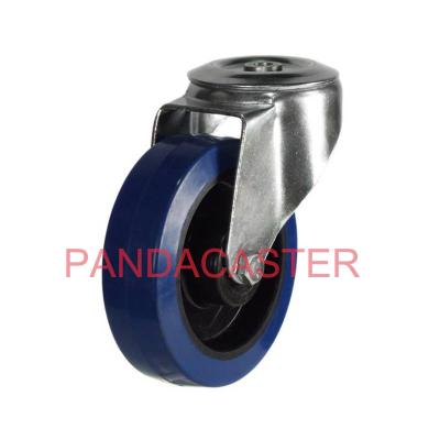 Bolt Hole Swivel Industrial Style Caster Wheels 125mm 5 Inch Blue