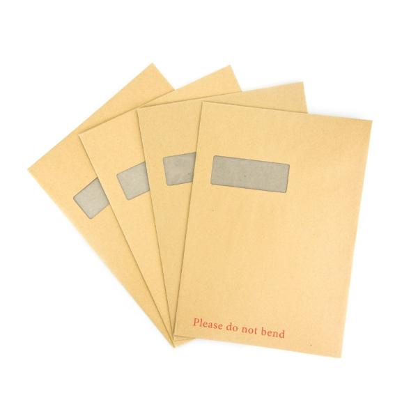 Brown/White Kraft Paper Self-adhesive Board Backed Window Envelopes for Promotion