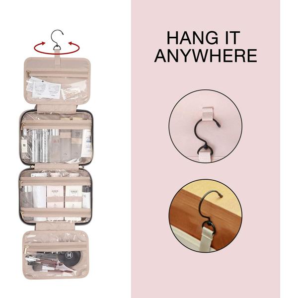 Travel Makeup And Toiletry Bag Organizer Hanging Hook Water Resistant 12x9x4