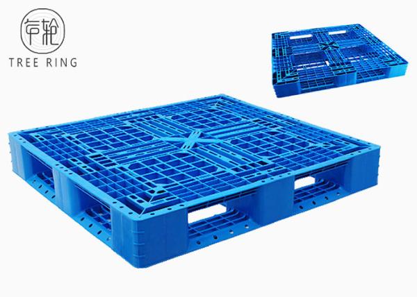 Palettes en plastique de double HDPE réversible de plate-forme empilables avec la barre de 6 renforts