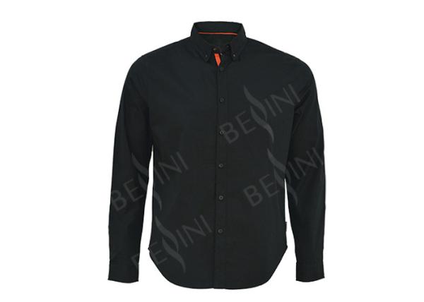Black Cool Style Custom Work Shirts With Collar Highly Comfortable And Durable