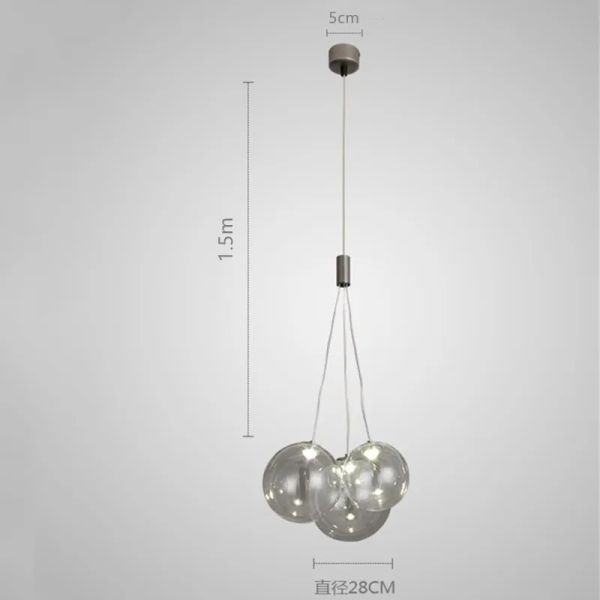 Royal Glass Ball Pendant Lamp Burst Multi-Light Pendant（WH-AP-608）