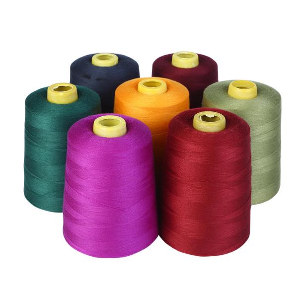 100% Virgin Spun Multi Colored Sewing Thread , Knitting Weaving Polyester Core Spun Thread