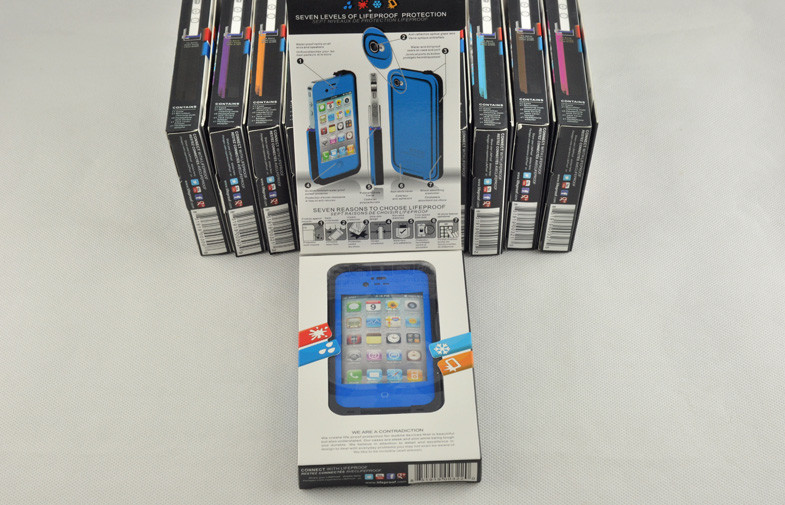 Blue PC Water Proof Cell Phone Case Protective Lifeproof For Iphone 4g
