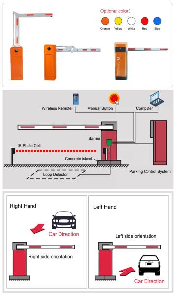 Straight Arm Boom Tyre Spike Barrier UT530-A Automatic Parking Gate AC Motor