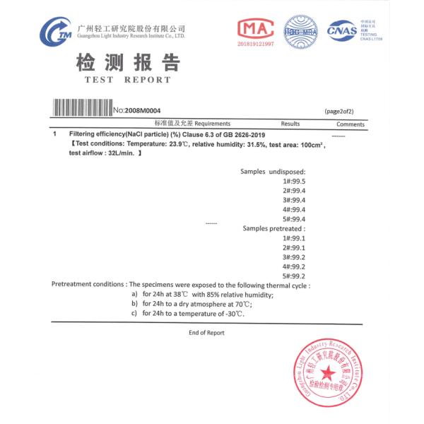 Фильтр не сплетенной ткани 20GSM BFE99% для хирургической маски