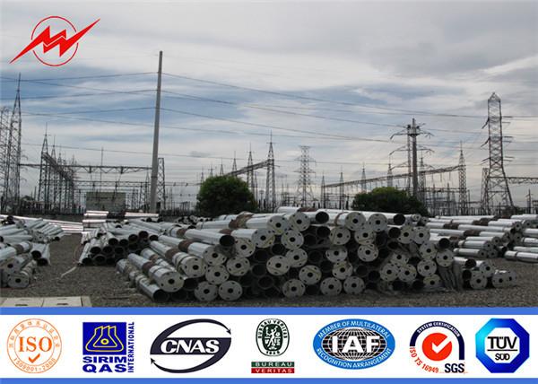 Octagonal Cctv Galvanized Steel Utility Pole 33kv 69kv