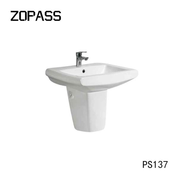 Стена мытья руки фабрики сразу повиснула таз постамента тазов керамический Semi для Bathroom