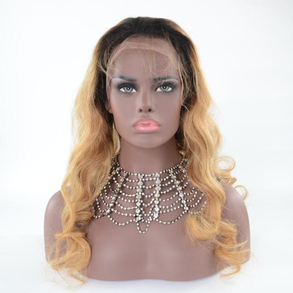 Ombre Lace Front Wig Human Hair Body Wave Blonde Lace Wigs With Baby Hair 1B/27 Blonde With Dark Roots Wigs For Women