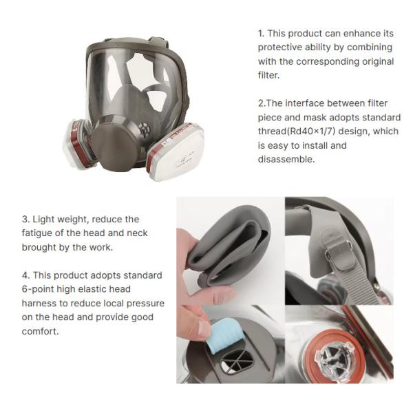 PPE  Anti-toxic Chemical Full Face Gas Mask With Filter