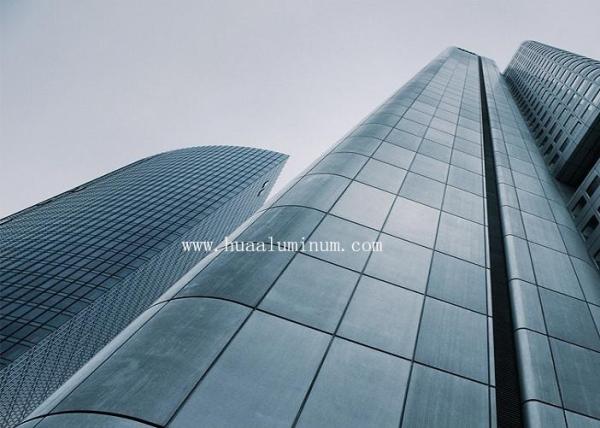 1500x3050mm Curtain Wall Panel , Anti Scratch Metal Wall Cladding Sheets