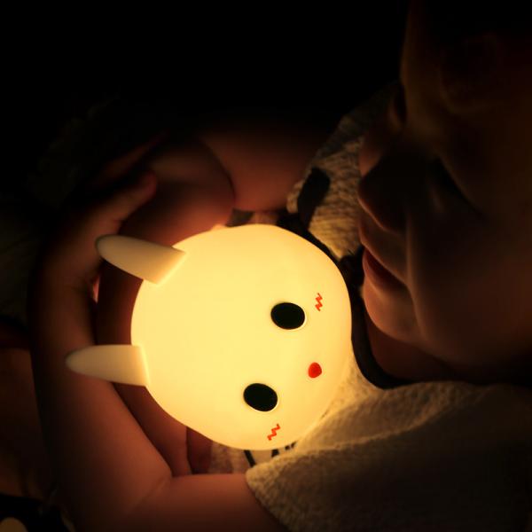 Lâmpada de dormir de crianças de luz noturna de silicone com temporizador