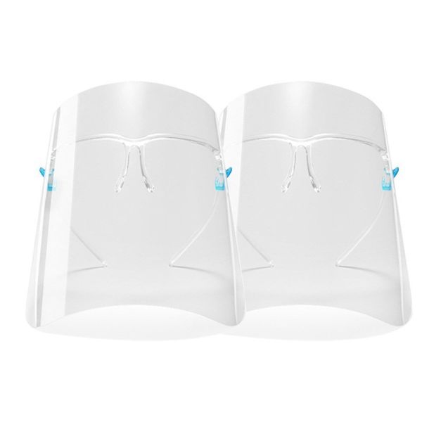 Haixin Full Coverage Anti-Fog Face Shield Clear Plastic with Glass Frame One Size Fits Most Medical Goggles for Glass Wearers