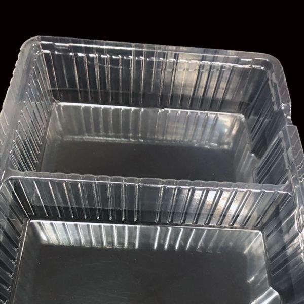 High Clarity PET Hinged Flip Top Blister Box for Face Mask and Cosmetic Packaging 2 Compartment Design