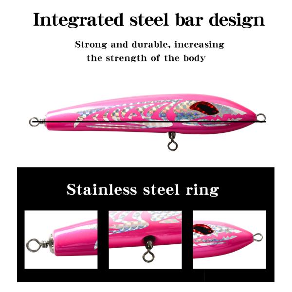 5 цветов 23 см/90 г 3D глаза твердое дерево приманка тройные крюки тунца рыбная приманка деревянный карандаш рыболовная приманка