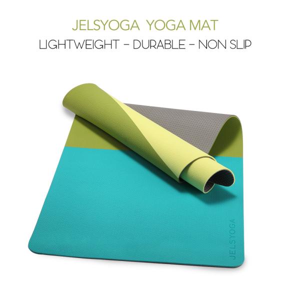SGS Certified TPE Sport Yoga Mat With Carrying Strap Three Color Color Matching Pad
