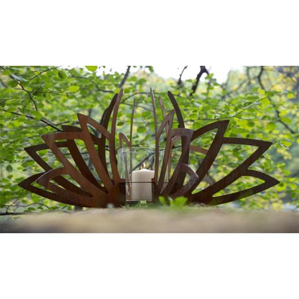 Многофункциональный лотос подсвечников сформировал фонарик сада Corten стальной