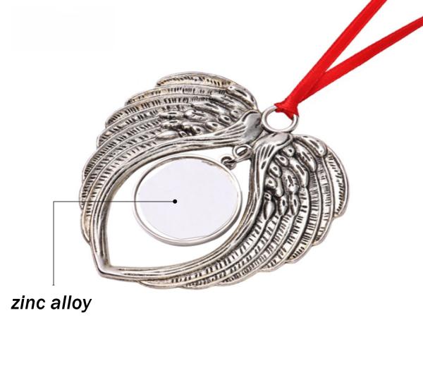 Sublimation Personalized Gift Metal Sublimation Angel Wing Pendant For Decor And Souvenirs