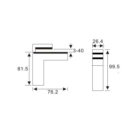 Adjustable Glass Holder YS-017L, Zinc Alloy,  for glass 3-40mm