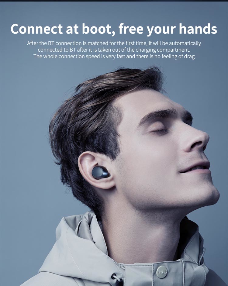 стерео Earbud Bluetooth батареи 40H Hifi беспроводной для игры спорт музыки