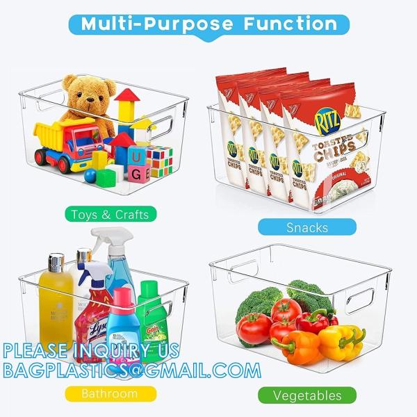Plastic Storage Bins With Lids X-Large – Perfect Kitchen Or Pantry Organization, Fridge, Cabinet Organizers