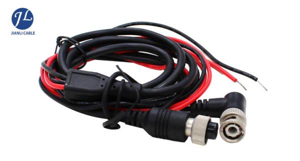Single Shielding GX12 4 Pin Aviation Cable With RCA BNC Video Connector