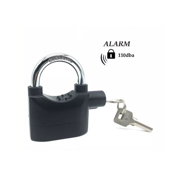 110dB Security Anti-Theft Waterproof Zinc Alloy Motor Bicycle Lock Siren Safety Alarm Padlock Heat Treated Anti-Cut Shackle for