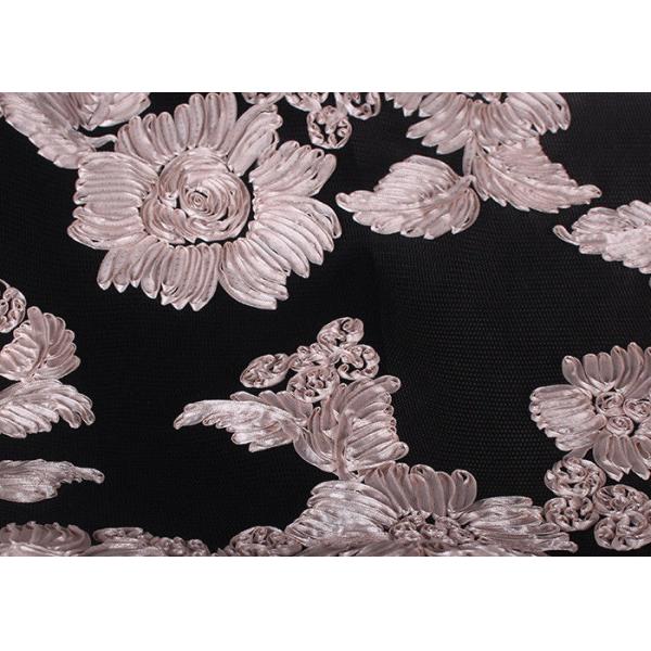 Ткань шнурка моды вышитая синелем, ткань сетки полиэстера для платьев