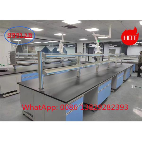 Chemical Resistant Laminate Lab Workbench with  Cabinets for Enhanced Safety