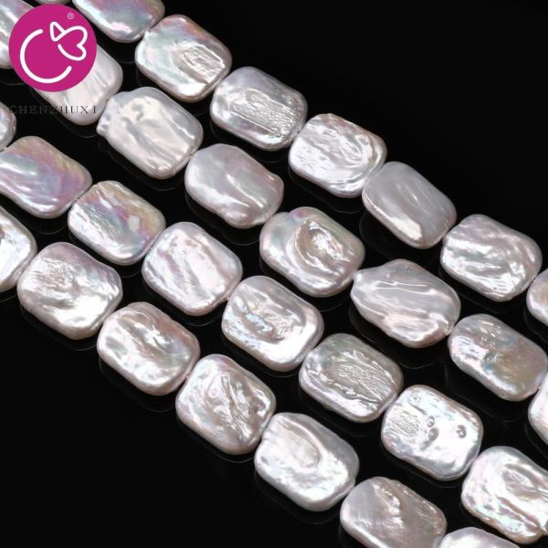 High Luster Square Pearl Natural White Freshwater Baroque Loose Pearl Strand for DIY Jewelry Making