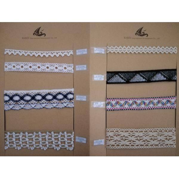 шнурок вязания крючком хлопка ширины 3.3cm уравновешивает Nonstretched с флористическим орнаментом