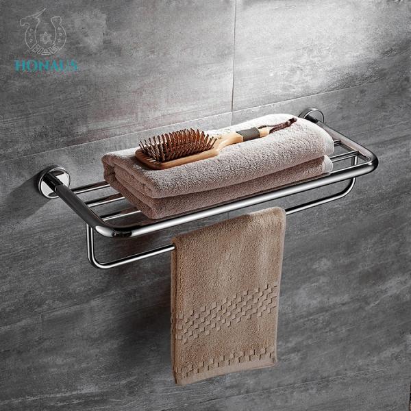 Customized Bathroom Shower Accessories Wall Mounted Two Tier Towel Rack 30KG