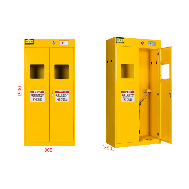 Yellow Flammable Gas Cylinder Storage Cabinet Explosion Proof Corrosion Proof Cylinder Safety Cabinet