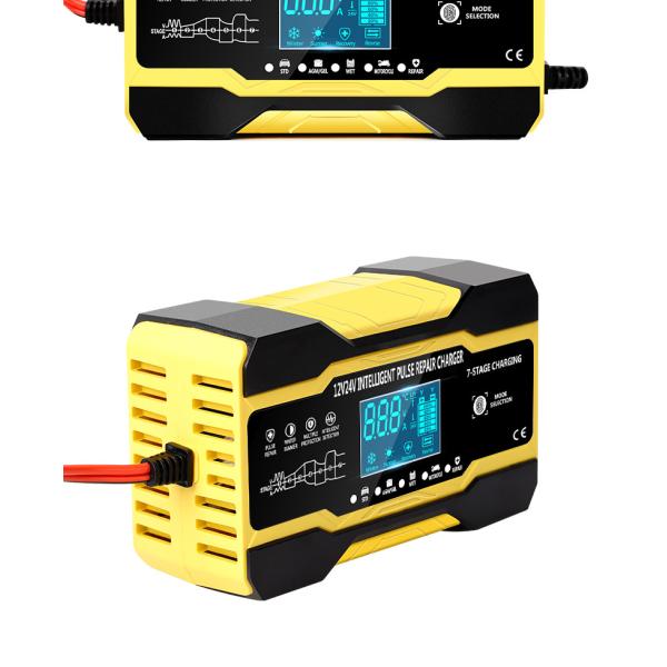 заряжатель ремонта ИМПа ульс этапа 12V 24V 10A 7 умный с дисплеем СИД
