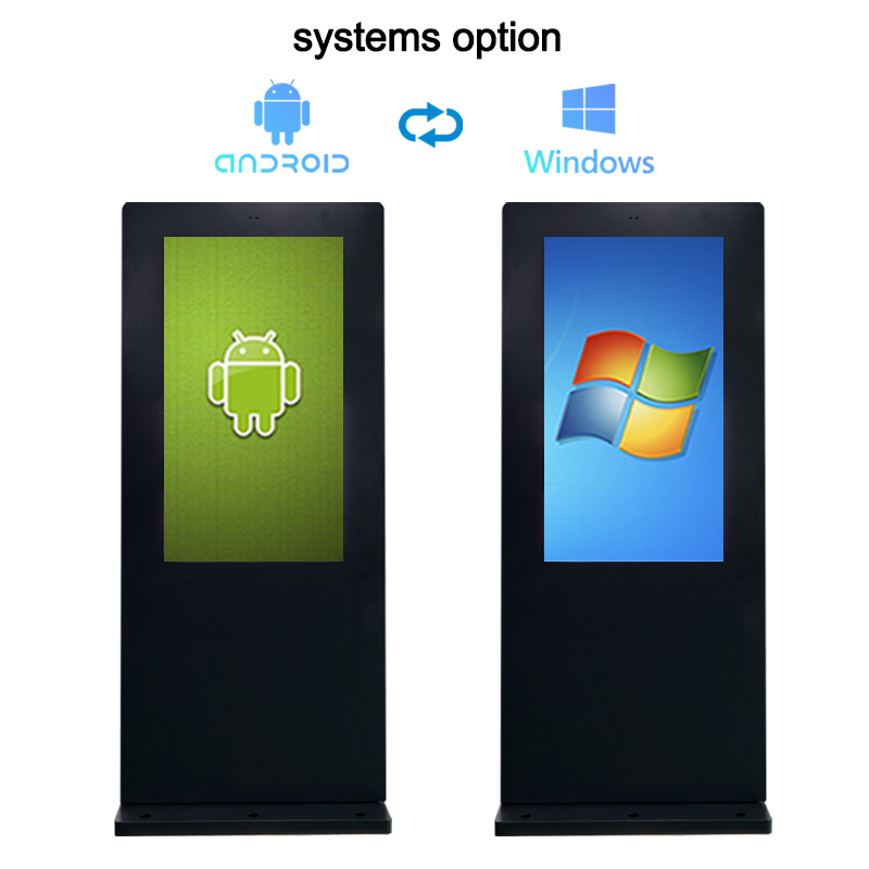 55 inch 4K Outdoor Digital Signage with 3000nits Brightness and IP65 Waterproof Rating