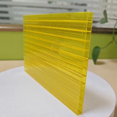 Impact-Resistant Yellow Polycarbonate Hollow Sheet For Added Safety And Protection Of Awning Canopy Roofing