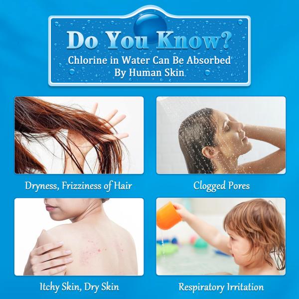 Filtro de ducha de varias etapas Disfrute de duchas más limpias   Proteja su piel, cabello y baño