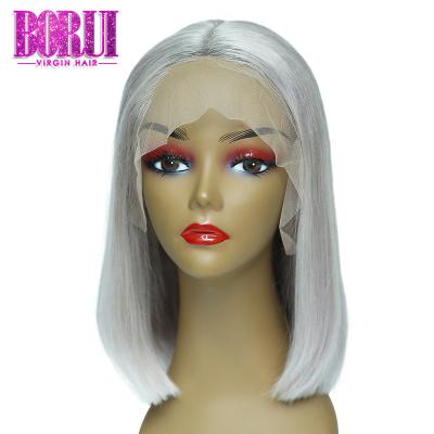 Pacote personalizado colorido Ombre dianteiro de Bob das perucas de Bob do laço cinza curto disponível