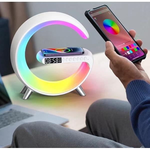 G Shape RGBIC LED Ambient Night Light With Speaker / Wireless Charger