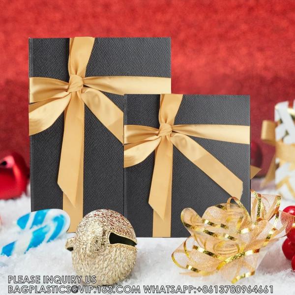 Gift Box With Lid Black Magnetic Close Decorative Boxes Christmas Thanksgiving Birthday Wedding Bridesmaid Gift