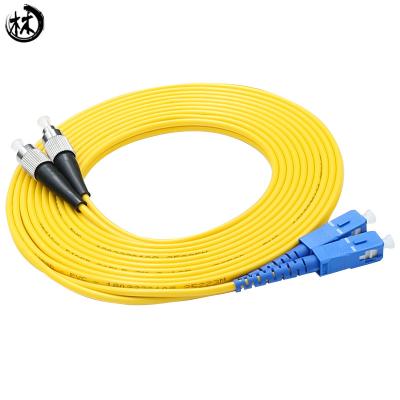 Cabo de remendo do Sc da manutenção programada Dx Fc do Upc da durabilidade, cabo ethernet da fibra ótica 3 medidores