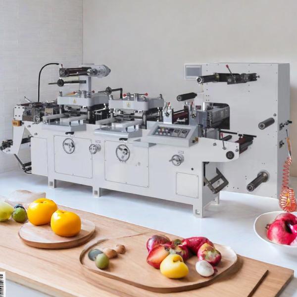 300 TIMES/MIN DOUBLE HEAD TWO STATION LABEL HOT FOIL STAMPING FLAT BED DIE CUTTING MACHINERY EMBOSSING GOLDEN SIVER