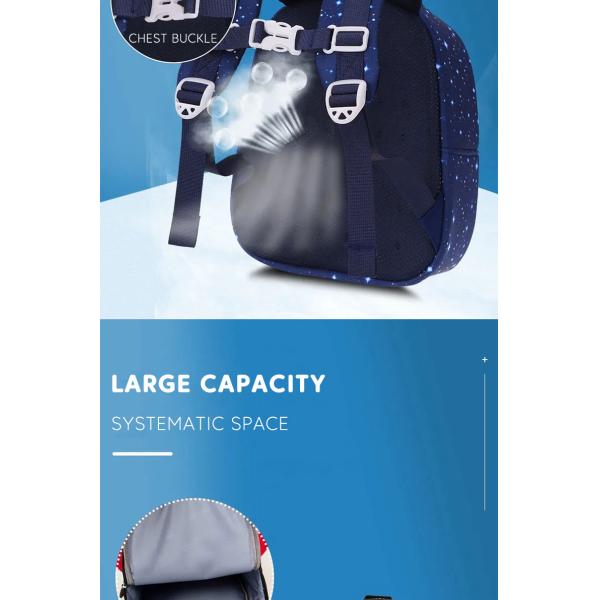 Waterproof 3D Rocket Kids Backpack Anti Lost Cartoon Girls Astronauts School Bags