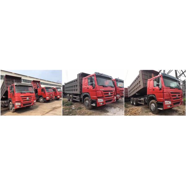 Red Color 336HP HOWO Used Dump Trucks Tipper 6X4 With Good Condition