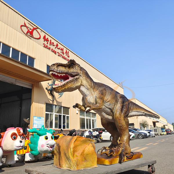 Modelo de dinosaurio T-Rex animatrónico realista con sensor infrarrojo