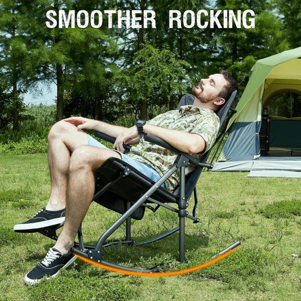 Black Mesh Back High Back Folding Camping Chair for Outdoor Activities Supports 130kg