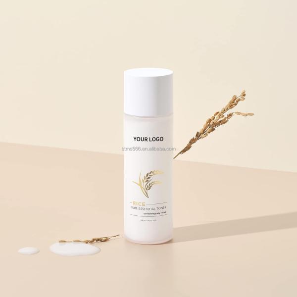 Toner de piel facial de arroz orgánico de marca privada coreana mayorista humectante para el rostro agua de arroz puro tonificante esencial