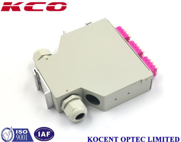 Portos terminais KCO-DINRAIL-LC-OM4-24 da caixa de tala OM4 do trilho do ruído da fibra ótica de FTTH GPON LC 24